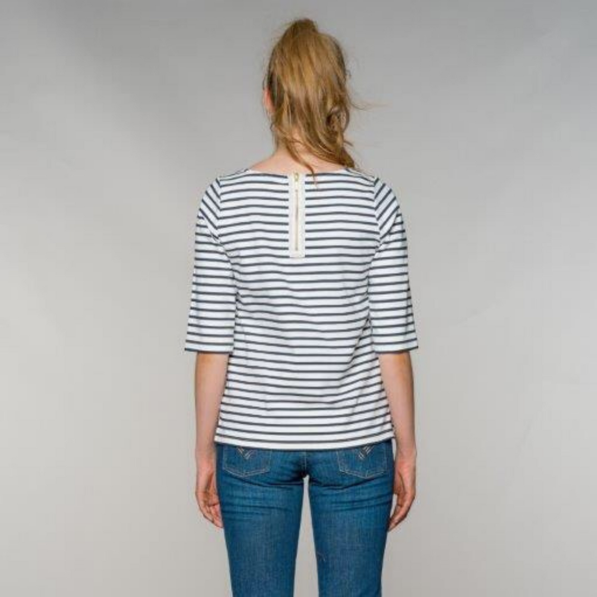fv-Ali:na | Shirt | Round neck | ¾ sleeve | striped I feuervogl