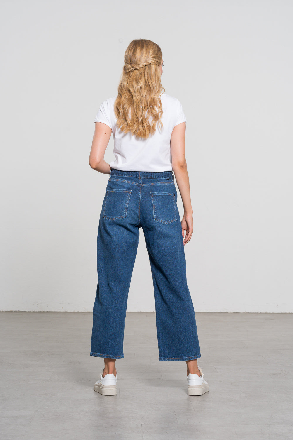 fv-Flo:ra | Wide Leg | High Waist | Ankle | Hemp Denim | Medium Blue