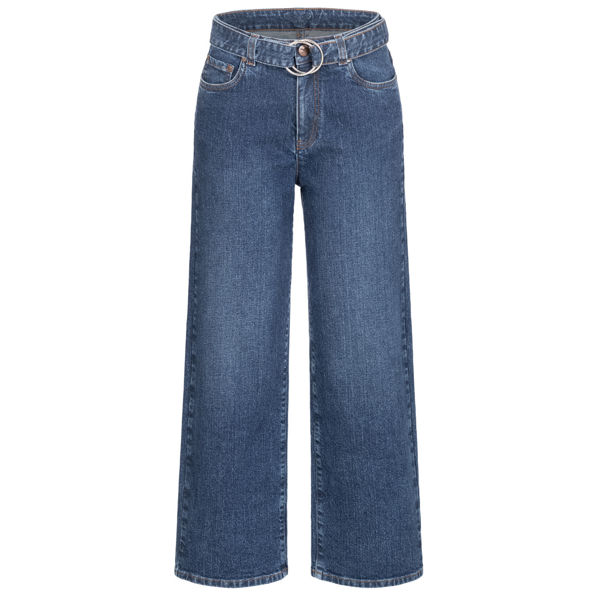 fv-Flo:ra | Wide Leg | High Waist | Ankle | Hemp Denim | Medium Blue