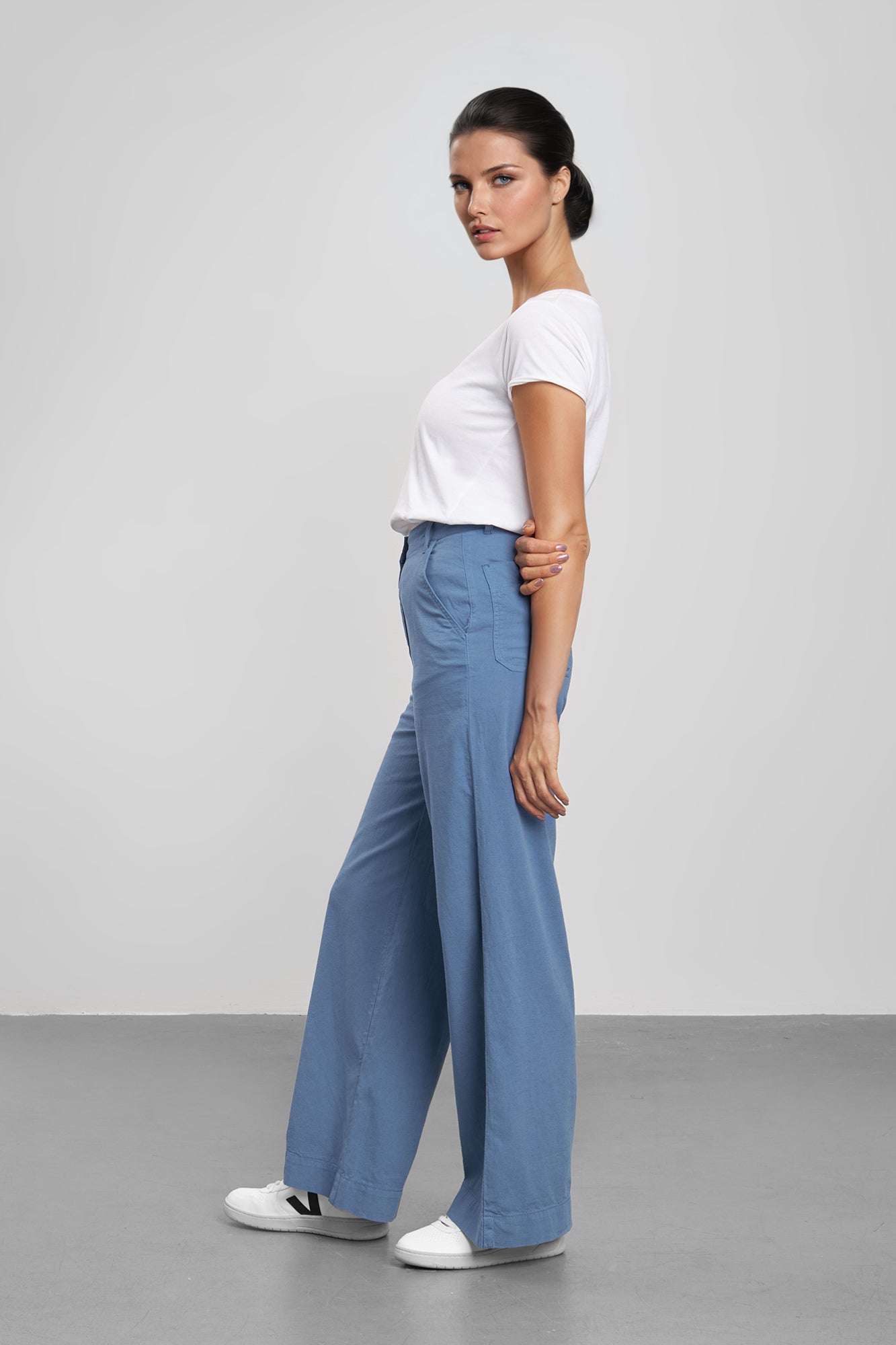 fv-FR:051 Wide Leg | High Waist | Cotton-Linen-Mix I feuervogl