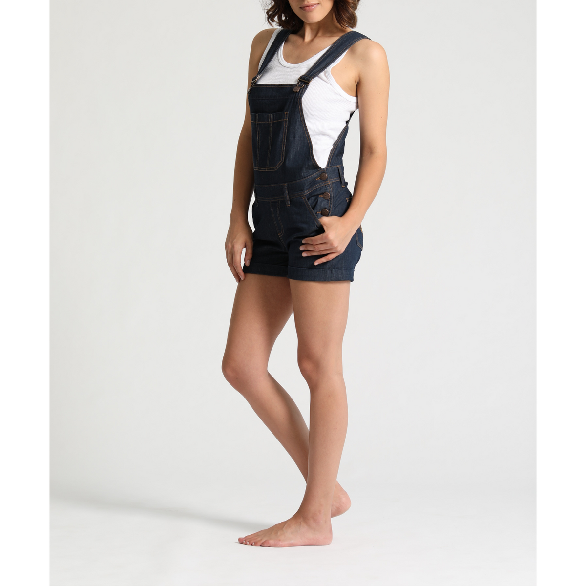 Iris | SlimFit Dungerees Kurz I LightDenim I feuervogl