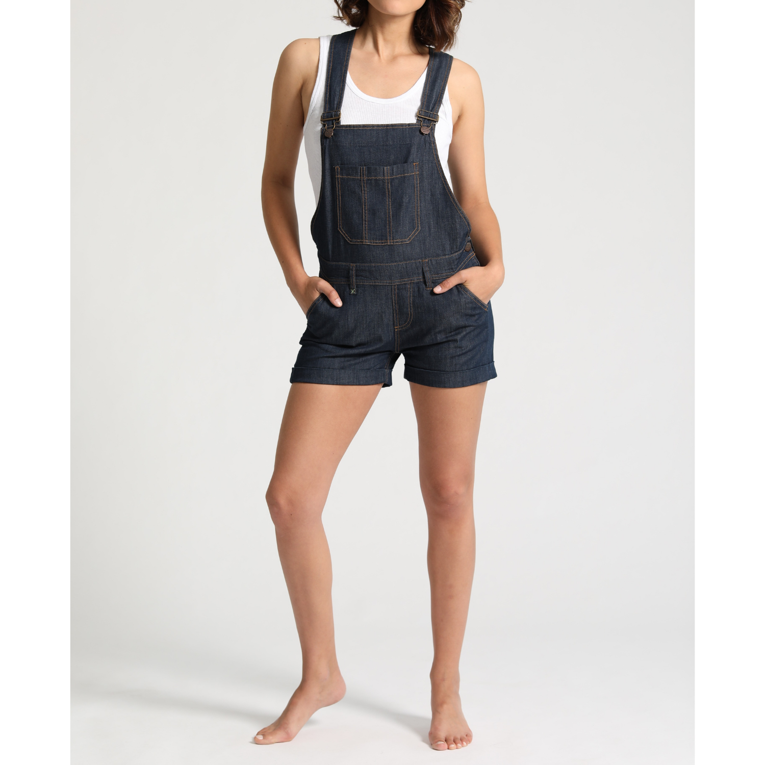 Iris | SlimFit Dungerees Kurz I LightDenim I feuervogl