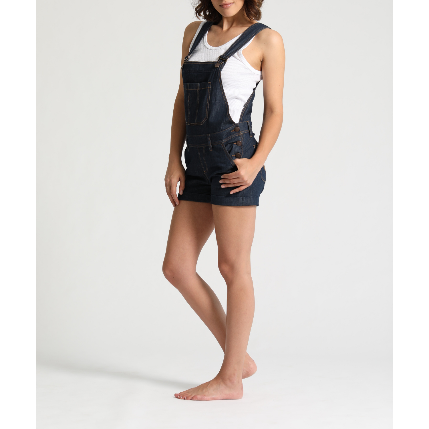 Iris | SlimFit Dungerees Kurz I LightDenim I feuervogl