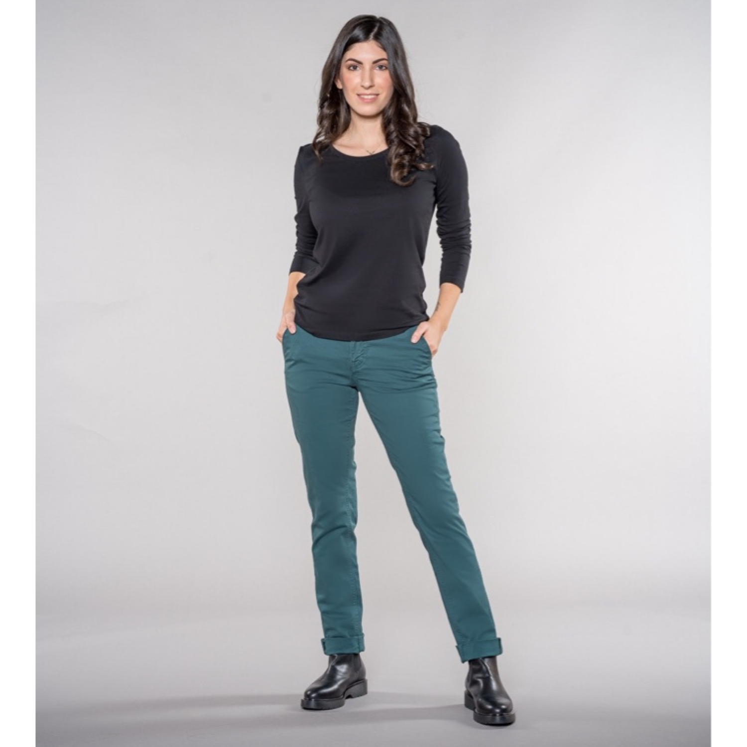 Laina Chino | Casual Fit | Emerald Green I feuervogl